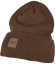 Čepice Urban Classics Leatherpatch Long Beanie - toffee