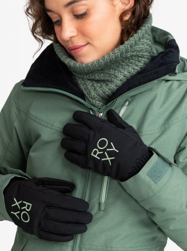 Černé snowboardové dámské rukavice Roxy Freshfield