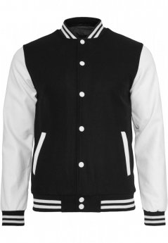 Pánska bunda Urban Classics Oldschool College Jacket - čierna, biela