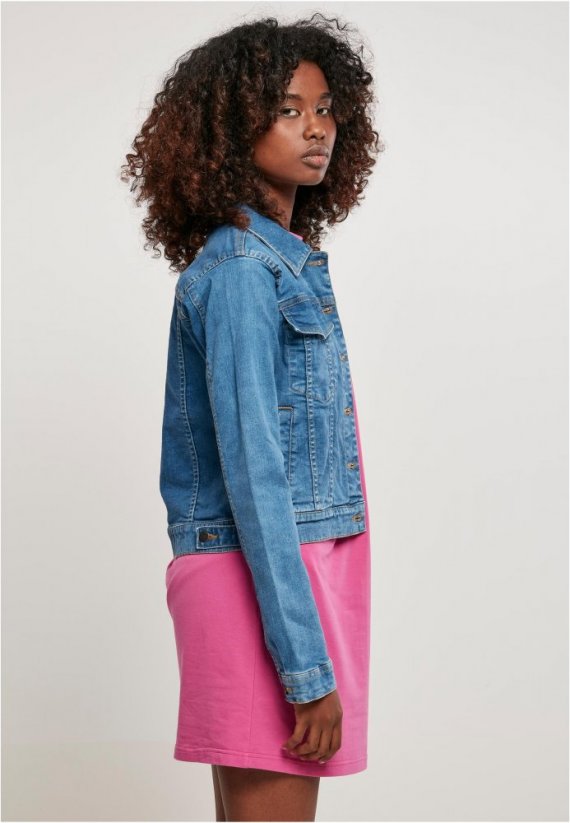 Modrá dámska džínsová bunda Urban Classics Ladies Organic Denim Jacket