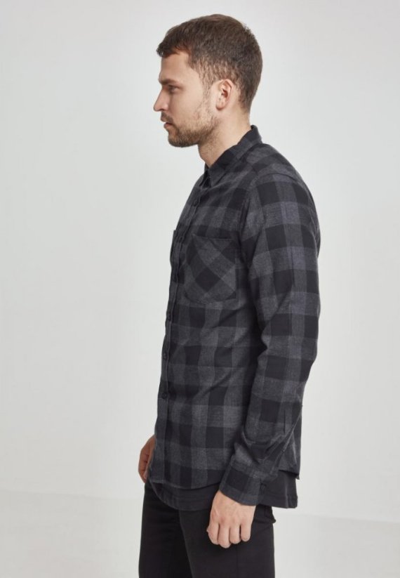 Koszula flanelowa męska Urban Classics - czarno szary