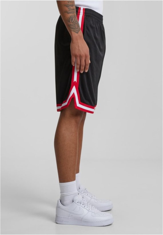 Stripes Mesh Shorts blkredwht XL - blkredwht