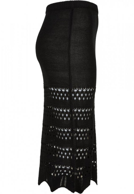 Ladies 3/4 Crochet Knit Skirt - black
