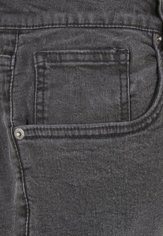 Jeansy Urban Classic Slim Fit Zip Jeans - real black washed
