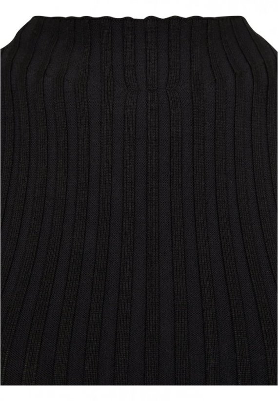 Ladies Rib Knit Sleevless Body - black