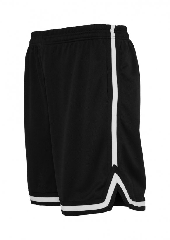 Šortky Urban Classics Stripes Mesh Shorts - black/black/white