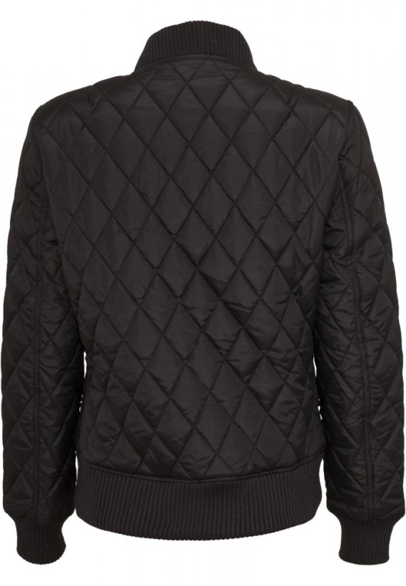 Dámská prošívaná bomber bunda Urban Classics Diamond Quilt -černá