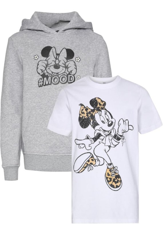 T-Shirt & Hoody 2 Pack - Minnie Mouse white+heathergrey 110/116