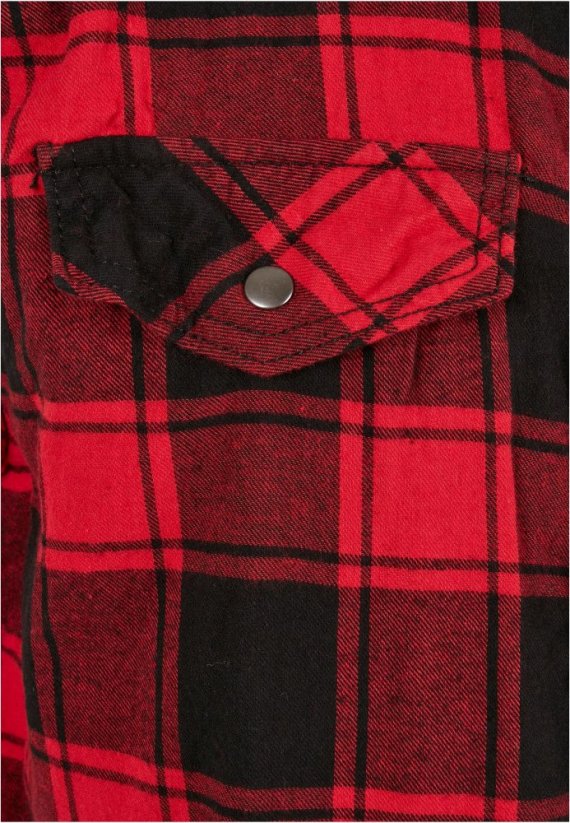 Pánska košeľa bez rukávov Brandit Checkshirt Sleeveless - červená,čierna