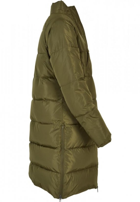 Damski płaszcz zimowy Urban Classics Ladies High Neck Puffer Coat - olive