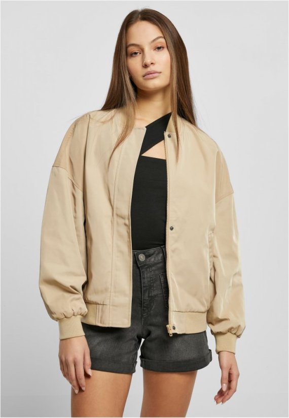 Dámská bunda Urban Classics Recycled Oversized Light Bomber - béžová