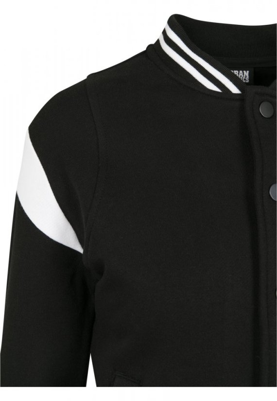 Ladies Inset College Sweat Jacket - blk/wht