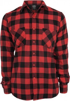 Košeľa Urban Classics Checked Flanell Shirt - blk/red