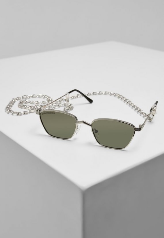 Sunglasses Kalymnos With Chain - silver/green