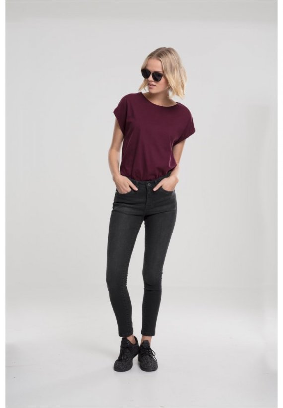 Fialové dámské tričko Urban Classics Ladies Extended Shoulder Tee