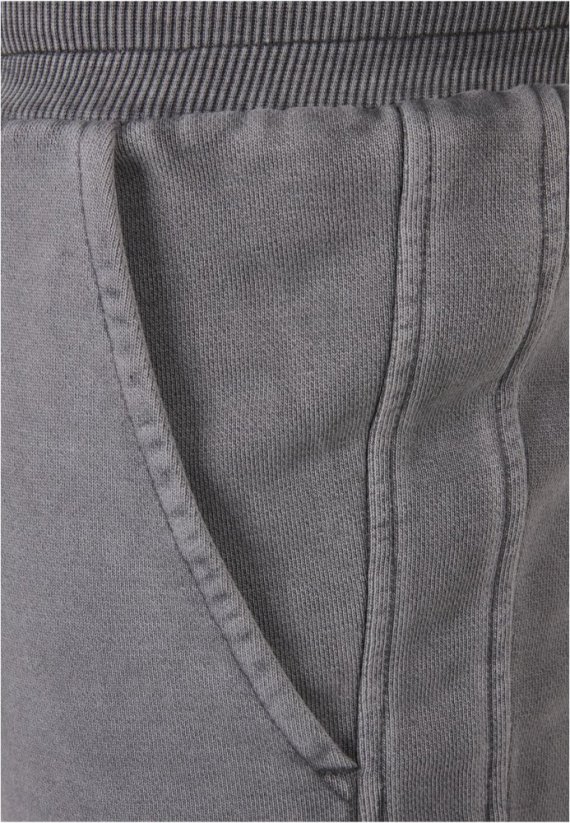 Tmavosivé pánske tepláky Urban Classics Heavy Terry Garment Dye Slit Sweatpants