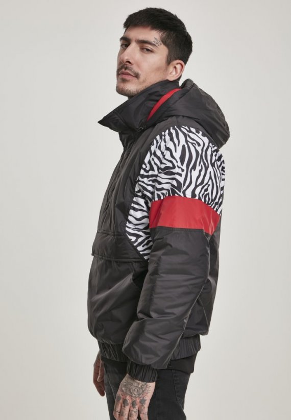 Kurtka Urban Classics Animal Mixed Pull Over Jacket - black/snowtiger