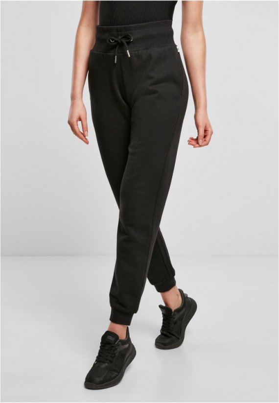 Damskie spodnie dresowe Urban Classics Ladies Organic High Waist Sweat Pants- czarne