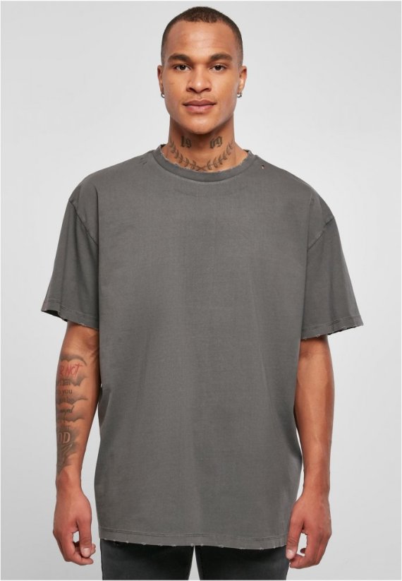 T-shirt męski Urban Classics Oversized Distressed - szary