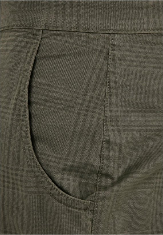 AOP Glencheck Cargo Jog Pants - olive - Velikost: S