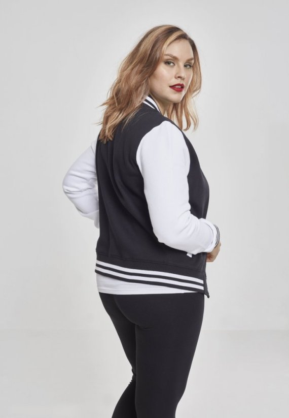 Bunda Urban Classics Ladies 2-tone College Sweatjacket - blk/wht