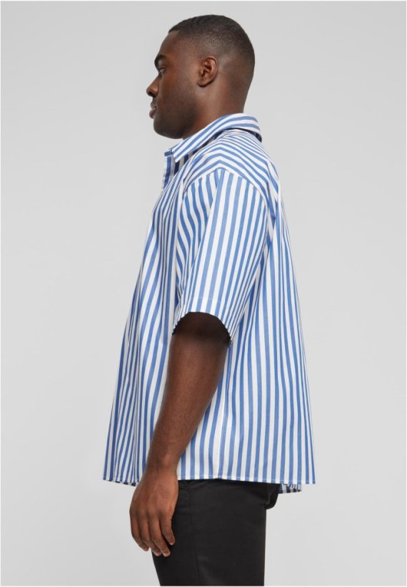 Striped Short Sleeve Summer Shirt white/blue M