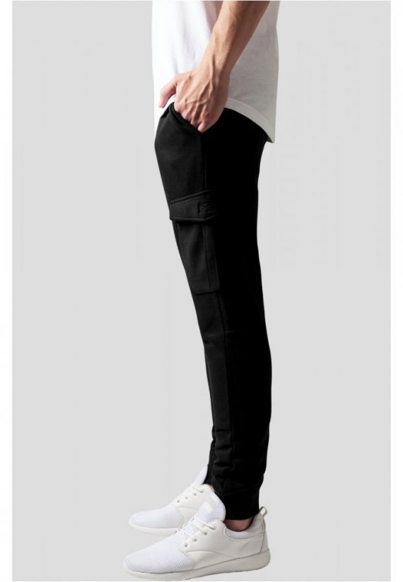 Męskie spodnie dresowe Urban Classics Cargo z kieszeniami - czarne