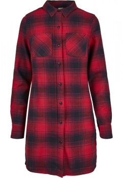 Dámská košile Urban Classics Check Shirt Dress - tmavě modrá/červená