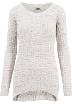 Ladies Long Wideneck Sweater - offwhite