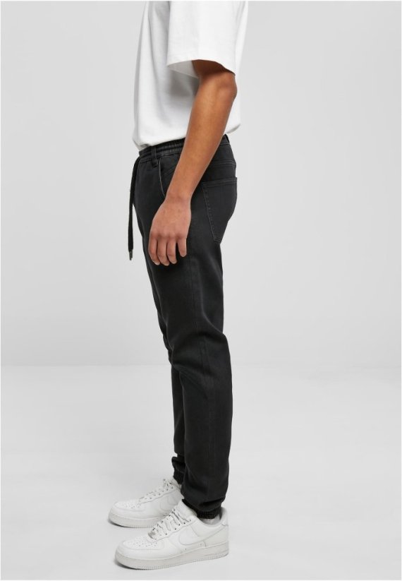 Knitted Denim Jogpants - realblack washed