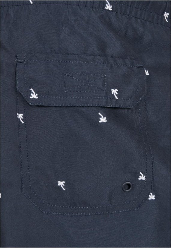Embroidery Swim Shorts - palmtree/midnighnavy/white
