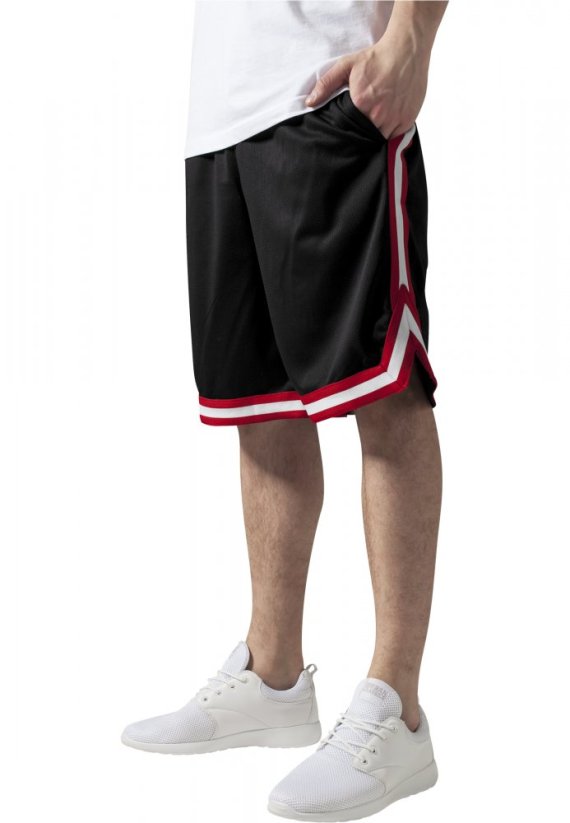 Stripes Mesh Shorts - blkredwht