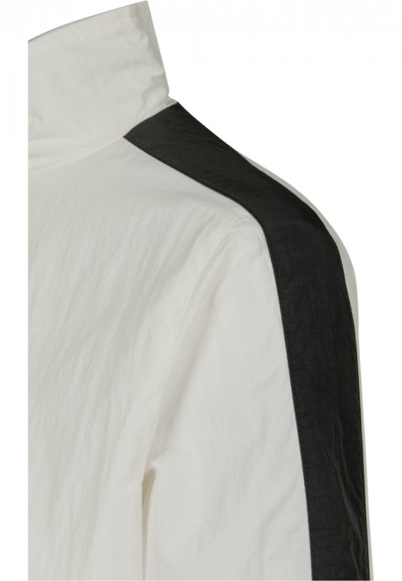 Bunda Urban Classics Ladies Short Striped Crinkle Track Jacket - white/black