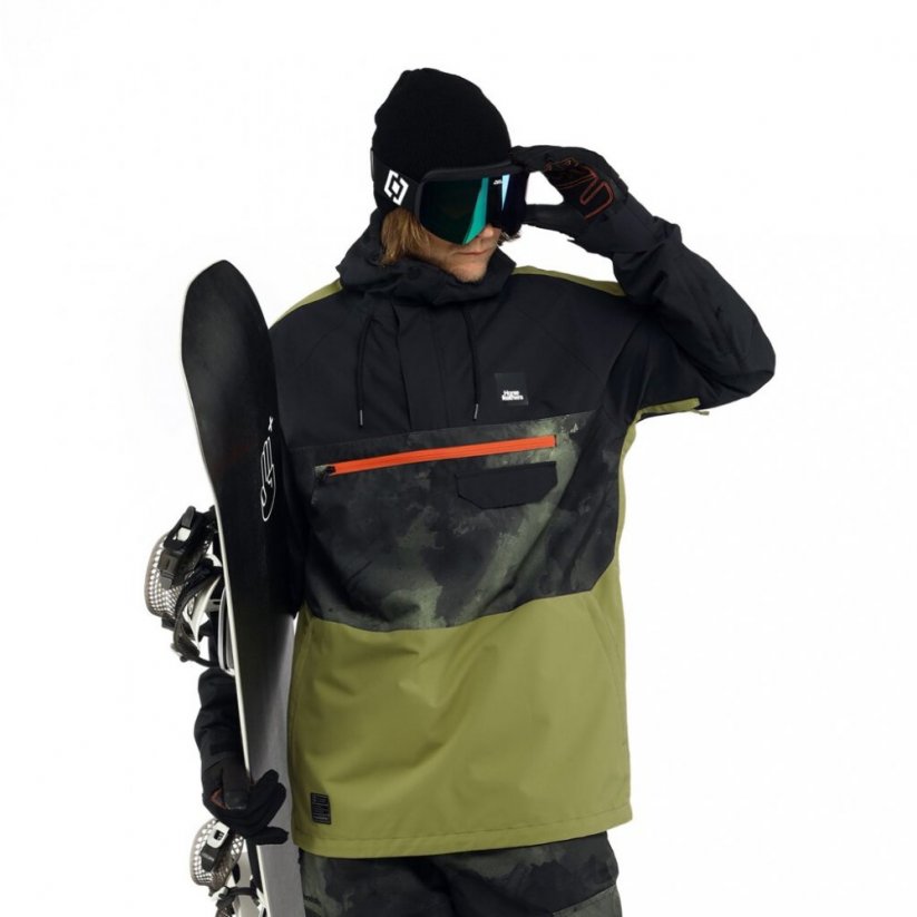 Černo/zelená snowboardová pánská bunda Horsefeathers Norman