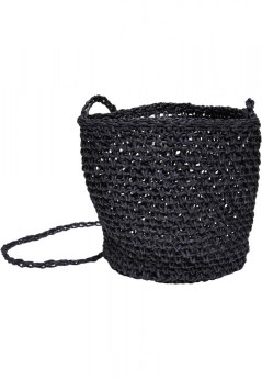 Mini Nature Bast Crossbody Bag - black
