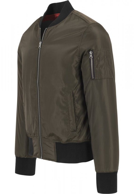 Pánska bomber bunda Urban Classics 2-Tone - tmavo olivová