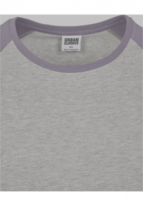 Tričko Urban Classics Ladies Contrast Raglan Tee - grey/dustypurple