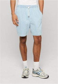 Casual Pinstriped Resort Denim Shorts