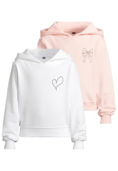 Hoody 2 Pack - langarm - Heart & Bow Hoody white+pink