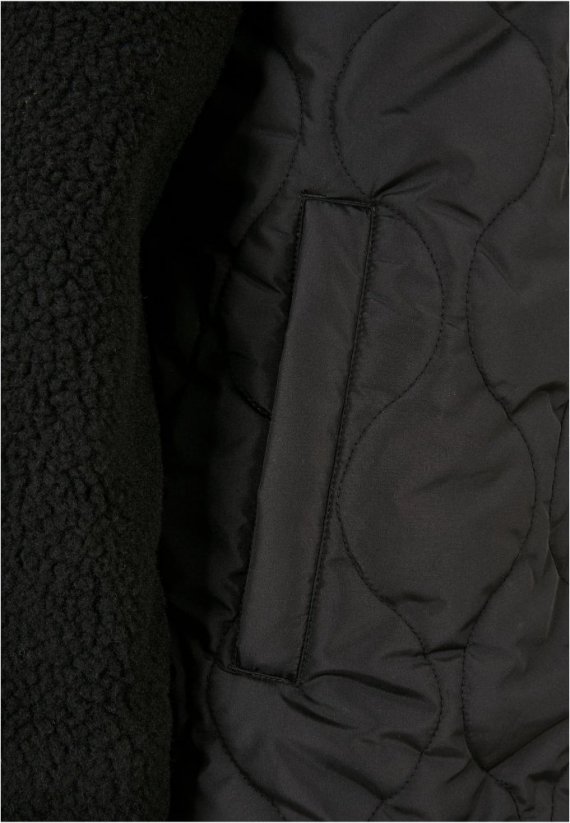 Černý dámský sherpa kabát Urban Classics Oversized Quilted