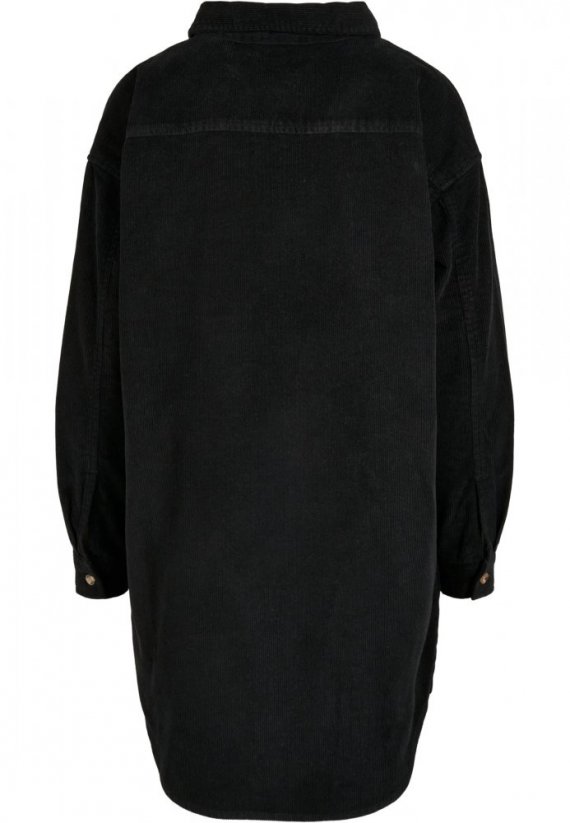 Ladies Long Corduroy Overshirt - black