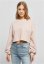 Ladies Cropped Small Embroidery Terry Crewneck - pink
