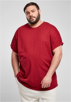 Long Shaped Turnup Tee  - brickred