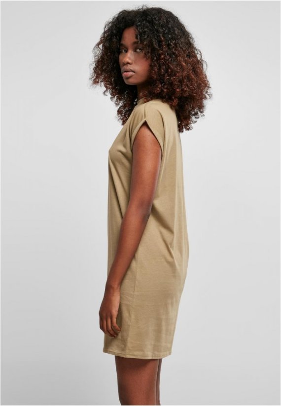 Ladies Turtle Extended Shoulder Dress - khaki