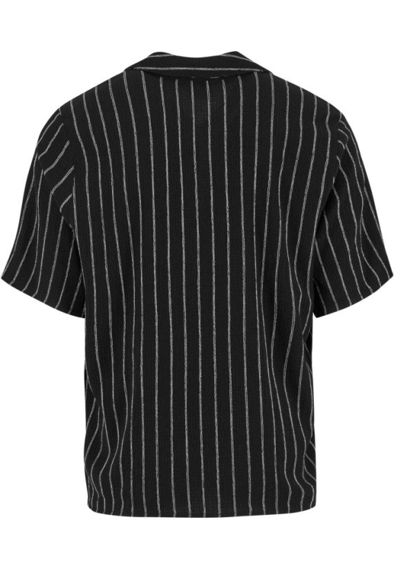 Striped Crinkle Resort Shirt offwhite/black 5XL - black/offwhite