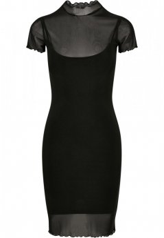 Sukienka damska Urban Classics Ladies Mesh Double Layer Dress - black
