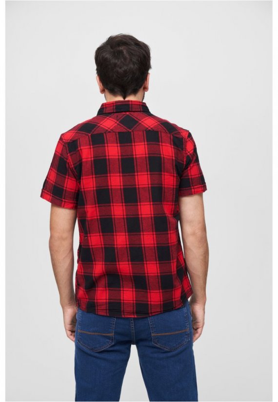 Koszula męska Brandit Checkshirt Halfsleeve - czerwono-czarna