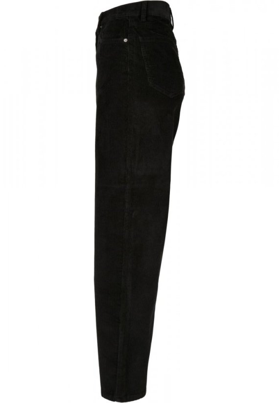 Ladies High Waist 90´S Wide Leg Corduroy Pants - black