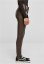 Ladies Mid Waist Synthetic Leather Pants - brown