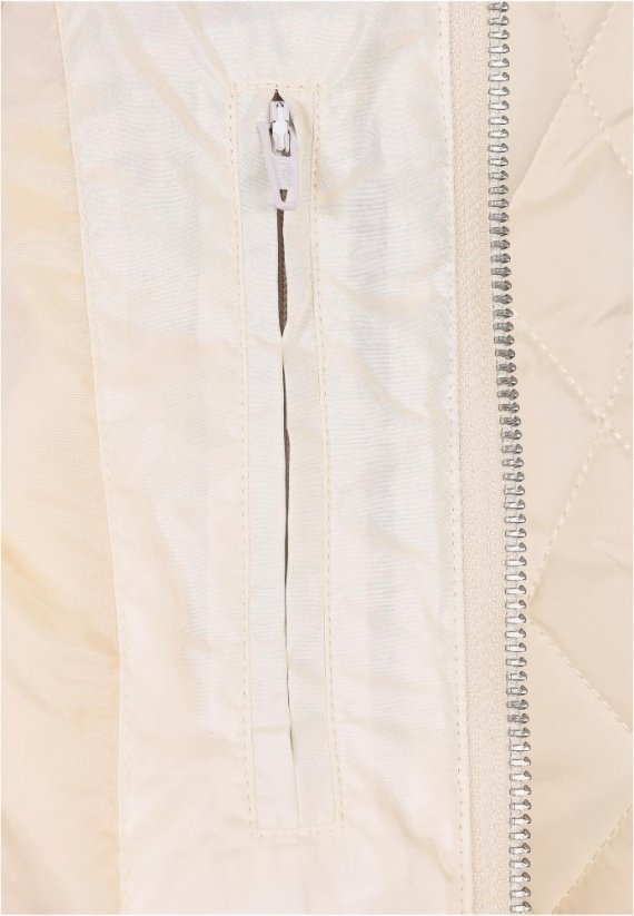 Ladies Diamond Quilt Nylon Jacket - whitesand